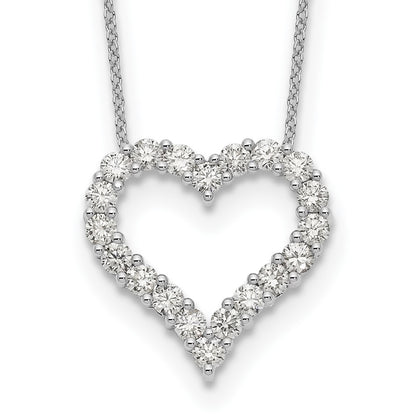 14K White Gold True Origin 1 1/2 Carat Lab Grown Diamond Vs Def 18 Inch Open Heart Pendant Necklace