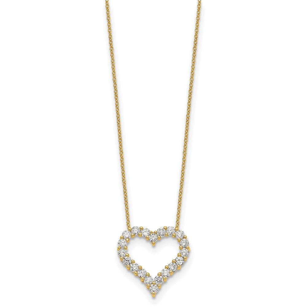 14K Yellow Gold True Origin 1 1/2 Carat Lab Grown Diamond Vs Def 18 Inch Open Heart Pendant Necklace