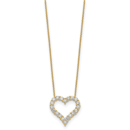 14K Yellow Gold True Origin 1 1/2 Carat Lab Grown Diamond Vs Def 18 Inch Open Heart Pendant Necklace