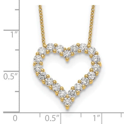 14K Yellow Gold True Origin 1 1/2 Carat Lab Grown Diamond Vs Def 18 Inch Open Heart Pendant Necklace
