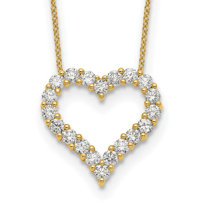 14K Yellow Gold True Origin 1 1/2 Carat Lab Grown Diamond Vs Def 18 Inch Open Heart Pendant Necklace