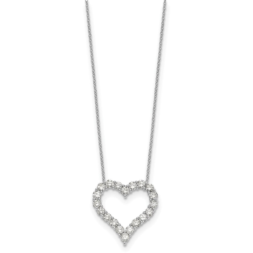 14K White Gold True Origin 2 Carat Lab Grown Diamond Vs Def 18 Inch Open Heart Pendant Necklace