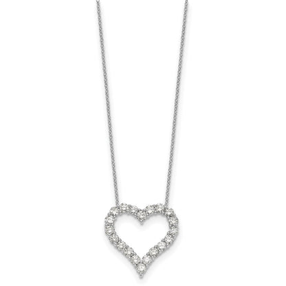 14K White Gold True Origin 2 Carat Lab Grown Diamond Vs Def 18 Inch Open Heart Pendant Necklace