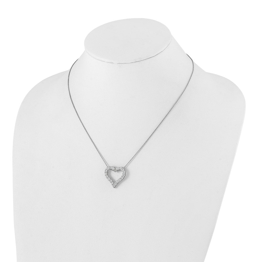 14K White Gold True Origin 2 Carat Lab Grown Diamond Vs Def 18 Inch Open Heart Pendant Necklace