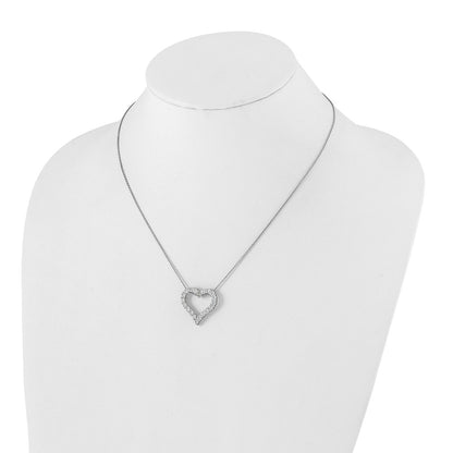 14K White Gold True Origin 2 Carat Lab Grown Diamond Vs Def 18 Inch Open Heart Pendant Necklace