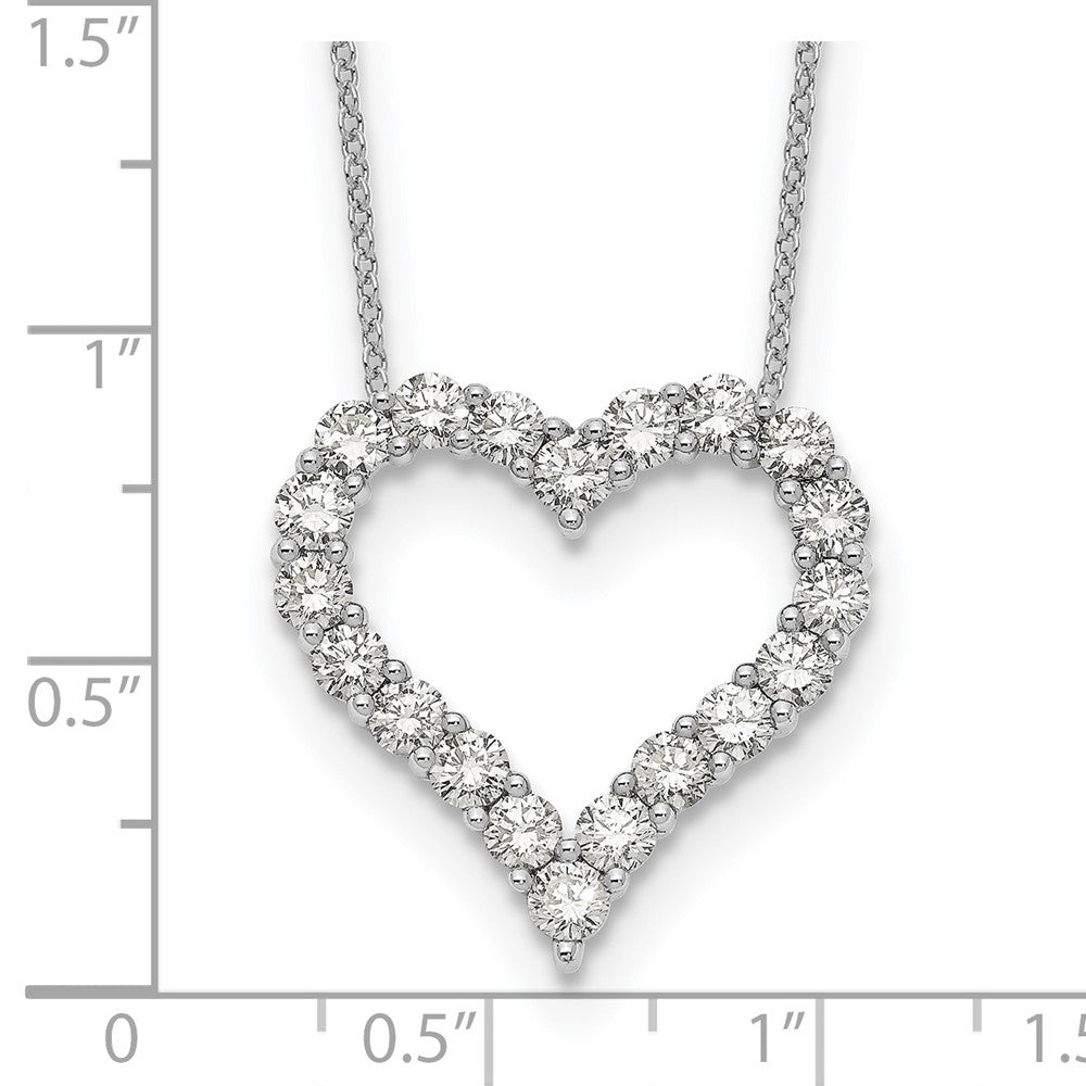 14K White Gold True Origin 2 Carat Lab Grown Diamond Vs Def 18 Inch Open Heart Pendant Necklace