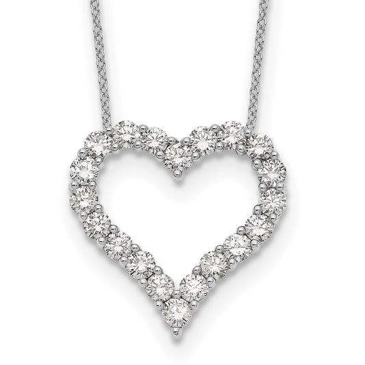 14K White Gold True Origin 2 Carat Lab Grown Diamond Vs Def 18 Inch Open Heart Pendant Necklace