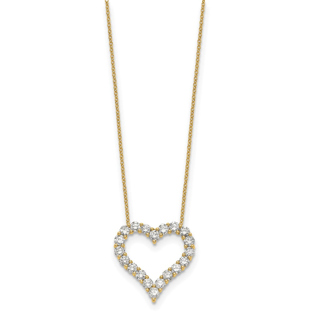 14K Yellow Gold True Origin 2 Carat Lab Grown Diamond Vs Def 18 Inch Open Heart Pendant Necklace