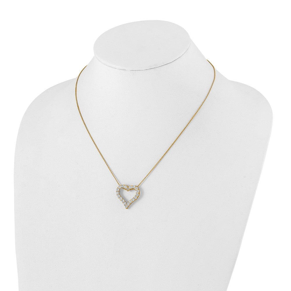 14K Yellow Gold True Origin 2 Carat Lab Grown Diamond Vs Def 18 Inch Open Heart Pendant Necklace