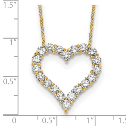 14K Yellow Gold True Origin 2 Carat Lab Grown Diamond Vs Def 18 Inch Open Heart Pendant Necklace