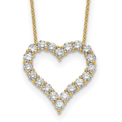 14K Yellow Gold True Origin 2 Carat Lab Grown Diamond Vs Def 18 Inch Open Heart Pendant Necklace