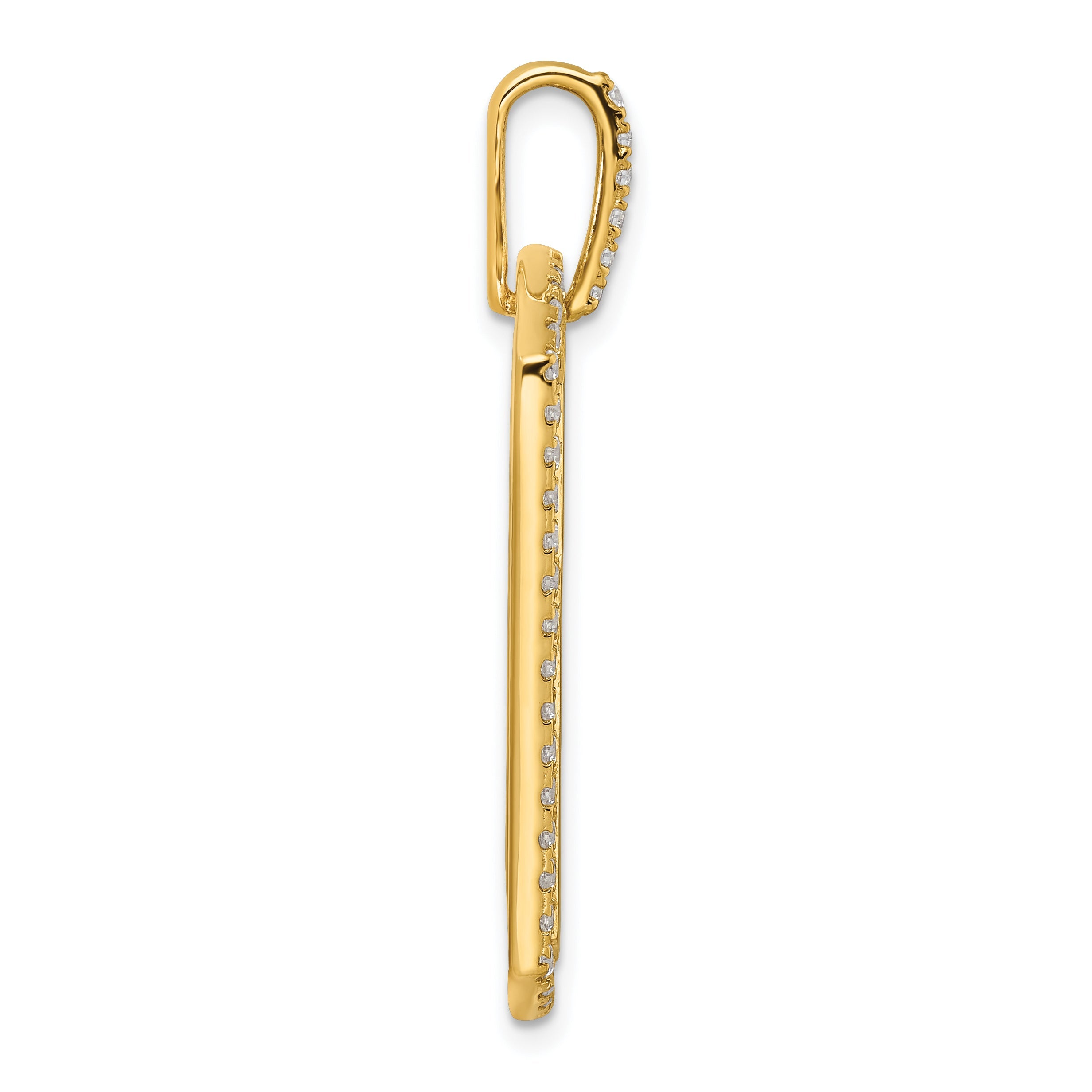 14K Yellow Gold True Origin Men'S 3/4 Carat Lab Grown Diamond Vs D E F Cross Dog Tag Pendant