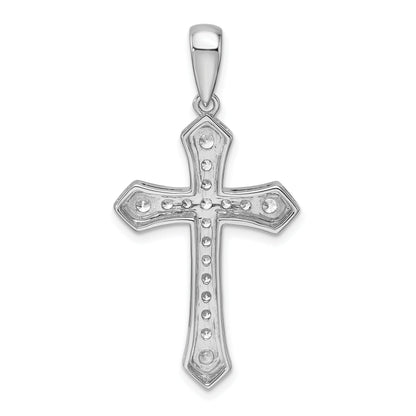 14K White Gold True Origin 3/4 Carat Lab Grown Diamond Vs D E F Cross Pendant