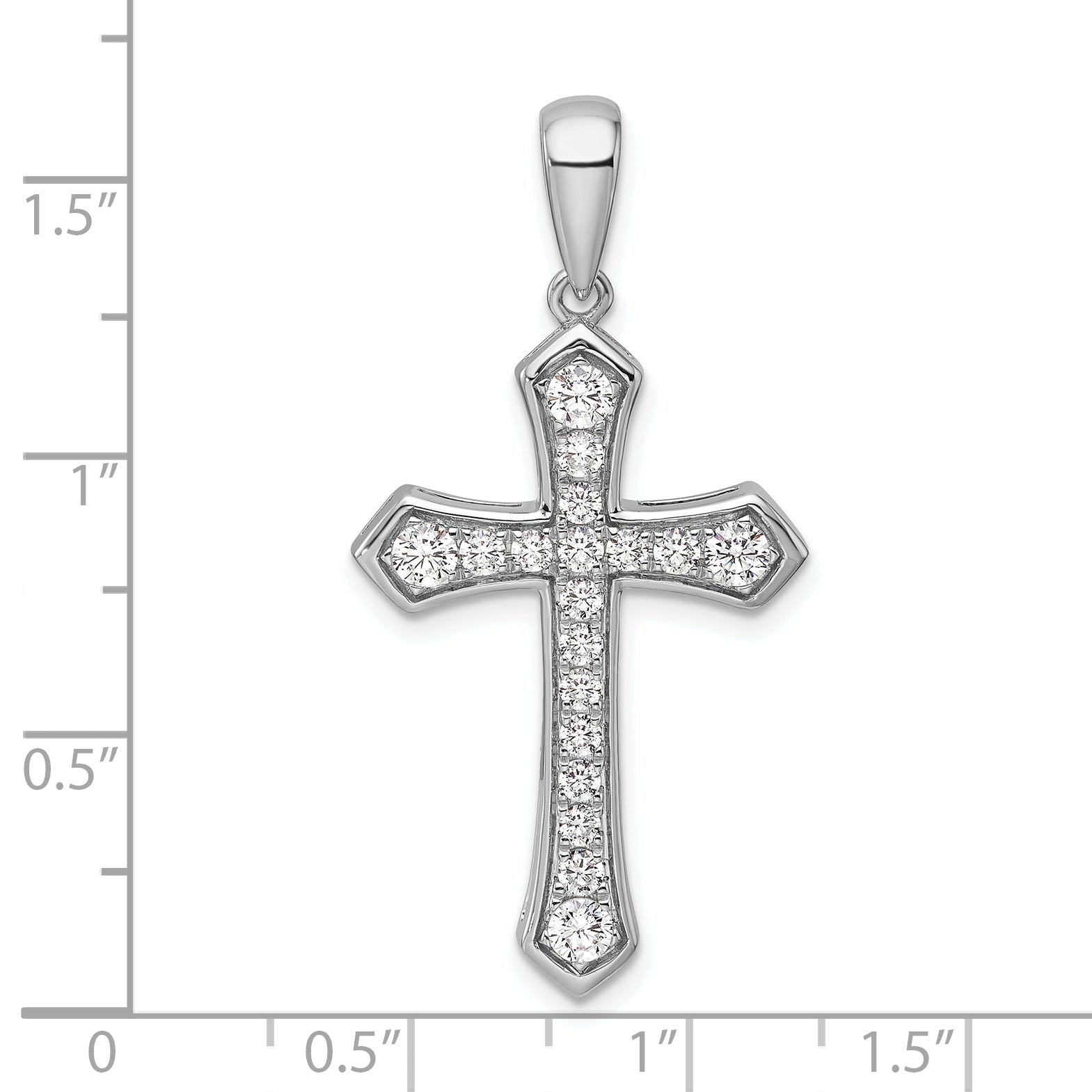 14K White Gold True Origin 3/4 Carat Lab Grown Diamond Vs D E F Cross Pendant