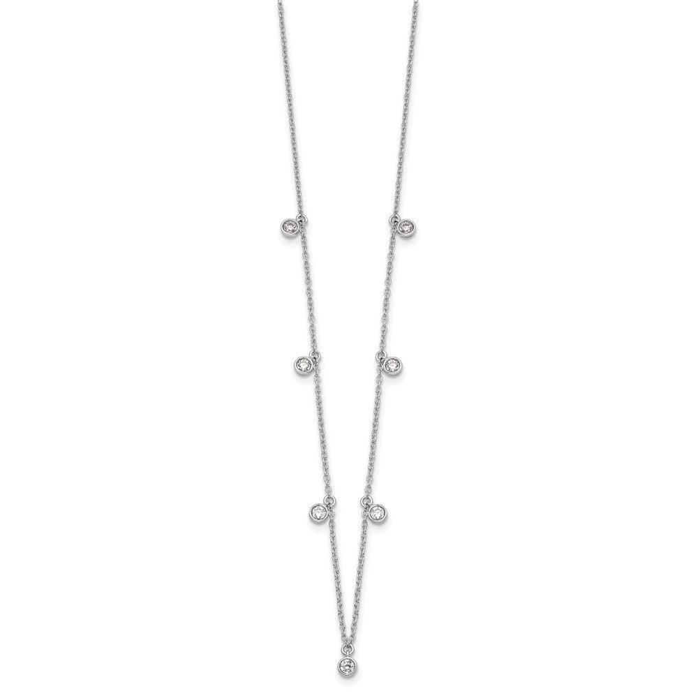 14K White Gold True Origin 5/8 Carat Lab Grown Diamond Vs Def Nine Station 18 Inch Necklace