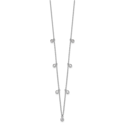 14K White Gold True Origin 5/8 Carat Lab Grown Diamond Vs Def Nine Station 18 Inch Necklace