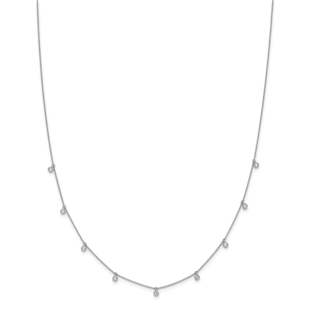 14K White Gold True Origin 5/8 Carat Lab Grown Diamond Vs Def Nine Station 18 Inch Necklace