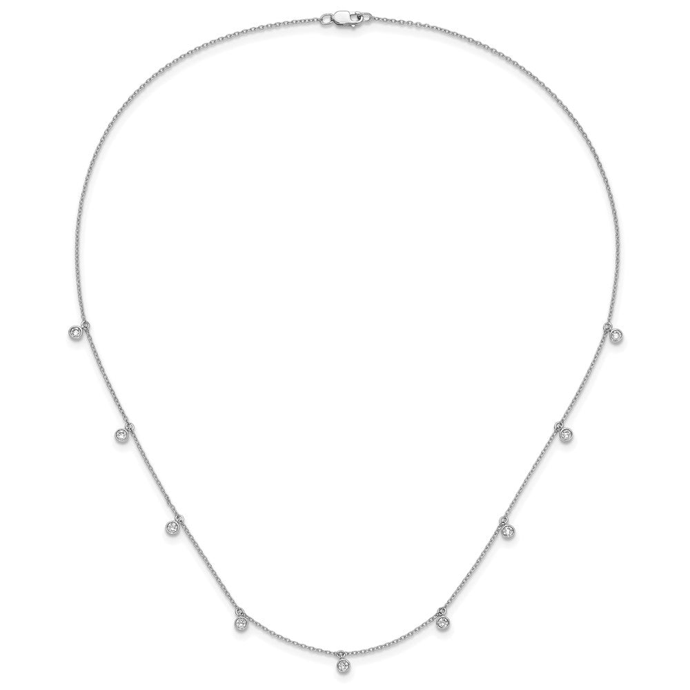 14K White Gold True Origin 5/8 Carat Lab Grown Diamond Vs Def Nine Station 18 Inch Necklace