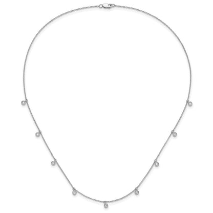 14K White Gold True Origin 5/8 Carat Lab Grown Diamond Vs Def Nine Station 18 Inch Necklace