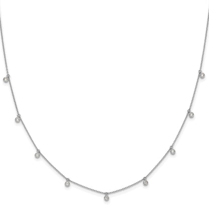 14K White Gold True Origin 5/8 Carat Lab Grown Diamond Vs Def Nine Station 18 Inch Necklace