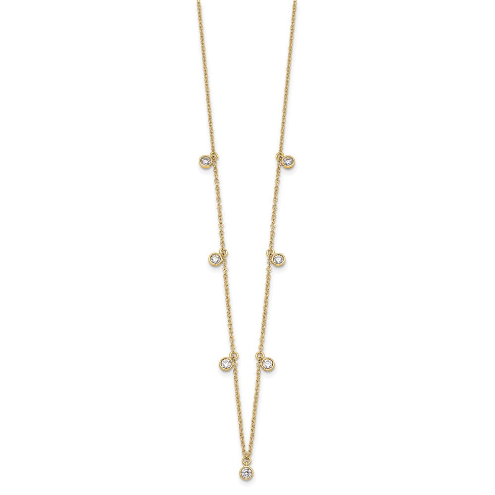 14K Yellow Gold True Origin 5/8 Carat Lab Grown Diamond Vs Def Nine Station 18 Inch Necklace