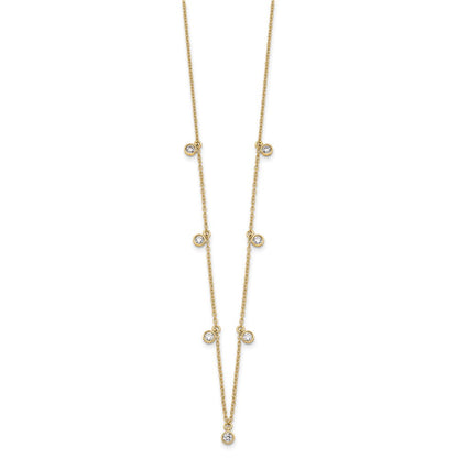 14K Yellow Gold True Origin 5/8 Carat Lab Grown Diamond Vs Def Nine Station 18 Inch Necklace