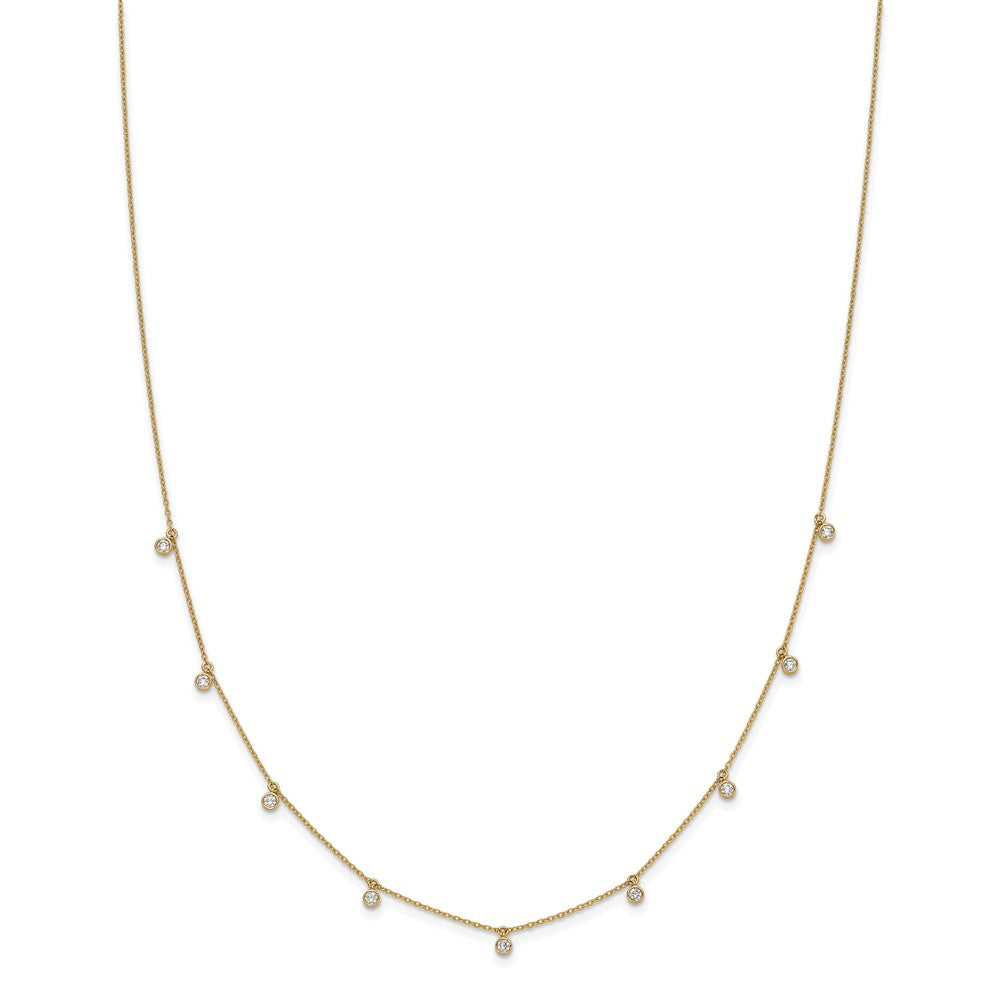 14K Yellow Gold True Origin 5/8 Carat Lab Grown Diamond Vs Def Nine Station 18 Inch Necklace