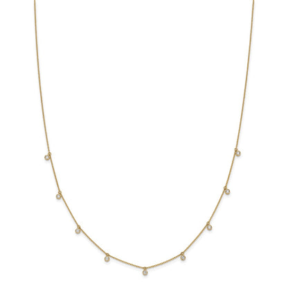 14K Yellow Gold True Origin 5/8 Carat Lab Grown Diamond Vs Def Nine Station 18 Inch Necklace