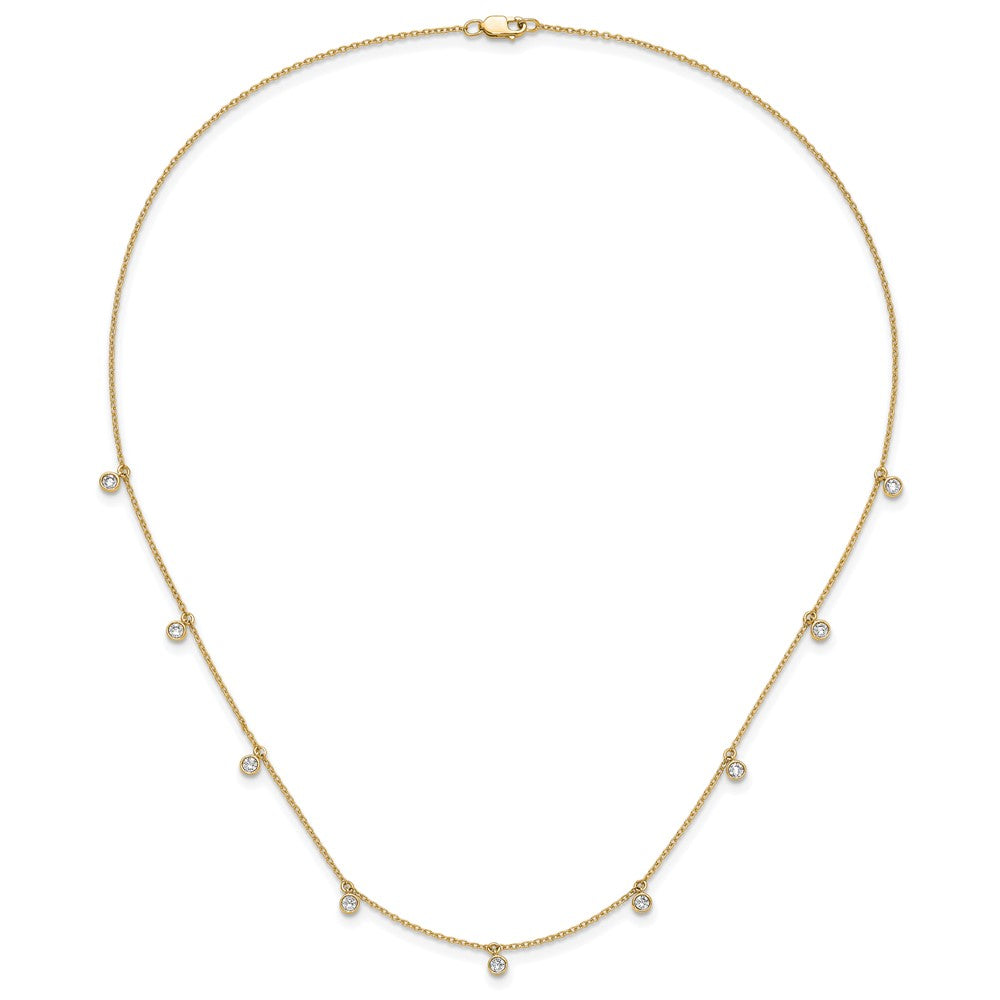 14K Yellow Gold True Origin 5/8 Carat Lab Grown Diamond Vs Def Nine Station 18 Inch Necklace