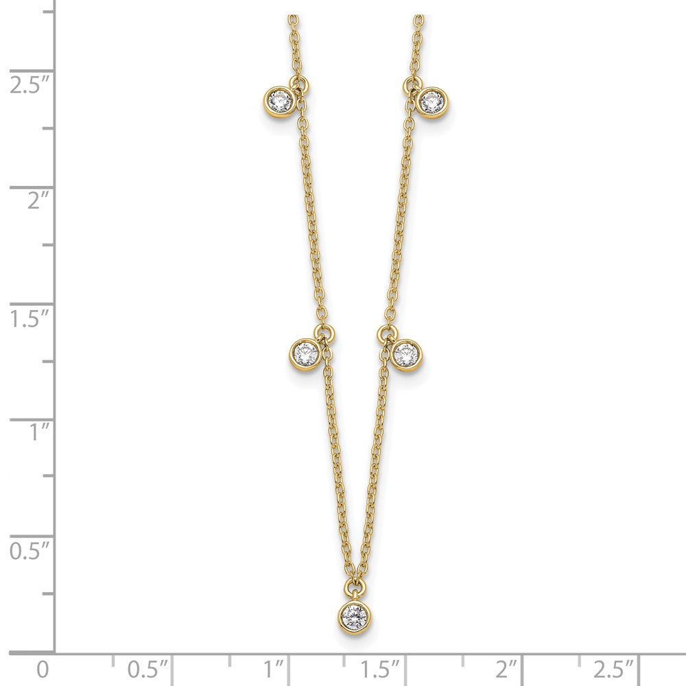 14K Yellow Gold True Origin 5/8 Carat Lab Grown Diamond Vs Def Nine Station 18 Inch Necklace