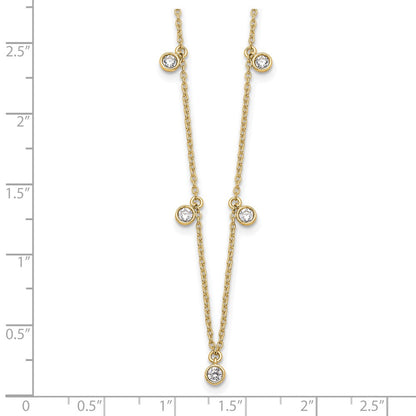 14K Yellow Gold True Origin 5/8 Carat Lab Grown Diamond Vs Def Nine Station 18 Inch Necklace