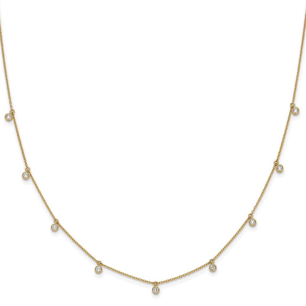 14K Yellow Gold True Origin 5/8 Carat Lab Grown Diamond Vs Def Nine Station 18 Inch Necklace
