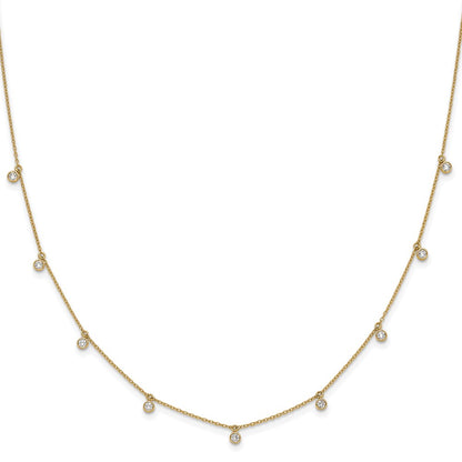 14K Yellow Gold True Origin 5/8 Carat Lab Grown Diamond Vs Def Nine Station 18 Inch Necklace