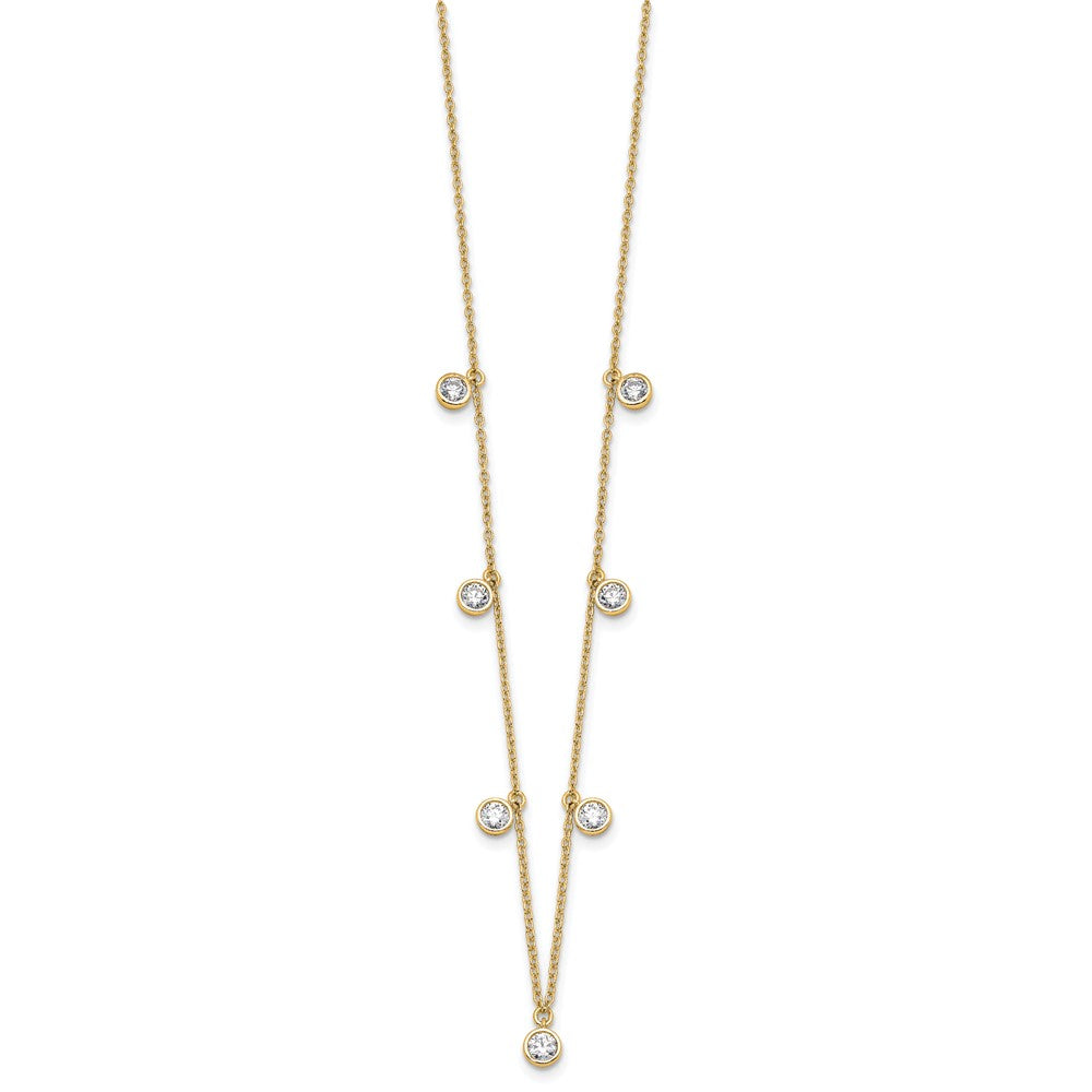 14K Yellow Gold True Origin 1 1/6 Carat Lab Grown Diamond Vs Def Nine Station 18 Inch Necklace
