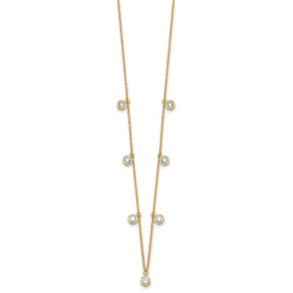 14K Yellow Gold True Origin 1 1/6 Carat Lab Grown Diamond Vs Def Nine Station 18 Inch Necklace