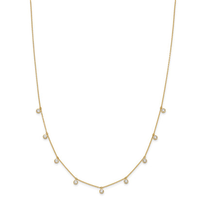 14K Yellow Gold True Origin 1 1/6 Carat Lab Grown Diamond Vs Def Nine Station 18 Inch Necklace