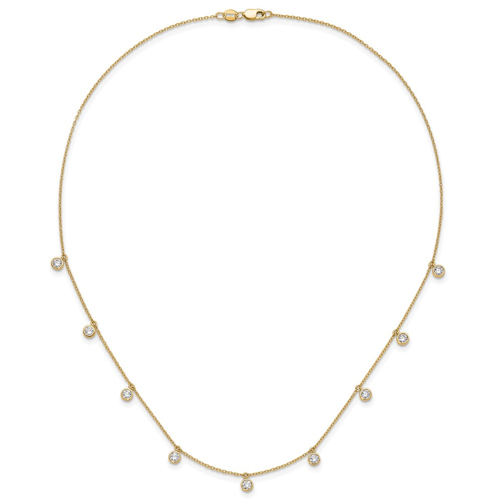 14K Yellow Gold True Origin 1 1/6 Carat Lab Grown Diamond Vs Def Nine Station 18 Inch Necklace
