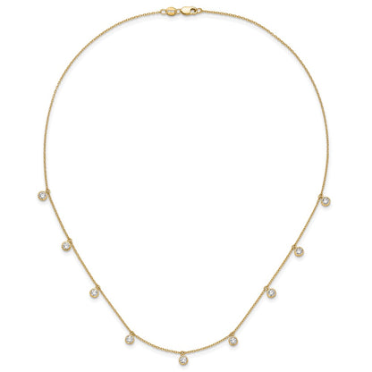 14K Yellow Gold True Origin 1 1/6 Carat Lab Grown Diamond Vs Def Nine Station 18 Inch Necklace