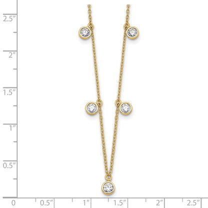 14K Yellow Gold True Origin 1 1/6 Carat Lab Grown Diamond Vs Def Nine Station 18 Inch Necklace