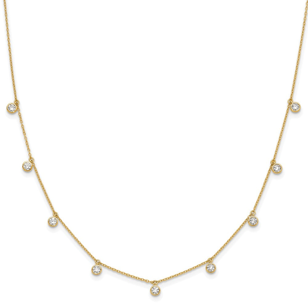 14K Yellow Gold True Origin 1 1/6 Carat Lab Grown Diamond Vs Def Nine Station 18 Inch Necklace