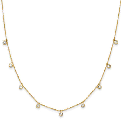 14K Yellow Gold True Origin 1 1/6 Carat Lab Grown Diamond Vs Def Nine Station 18 Inch Necklace