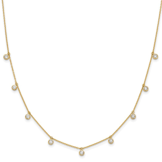 14K Yellow Gold True Origin 1 1/6 Carat Lab Grown Diamond Vs Def Nine Station 18 Inch Necklace