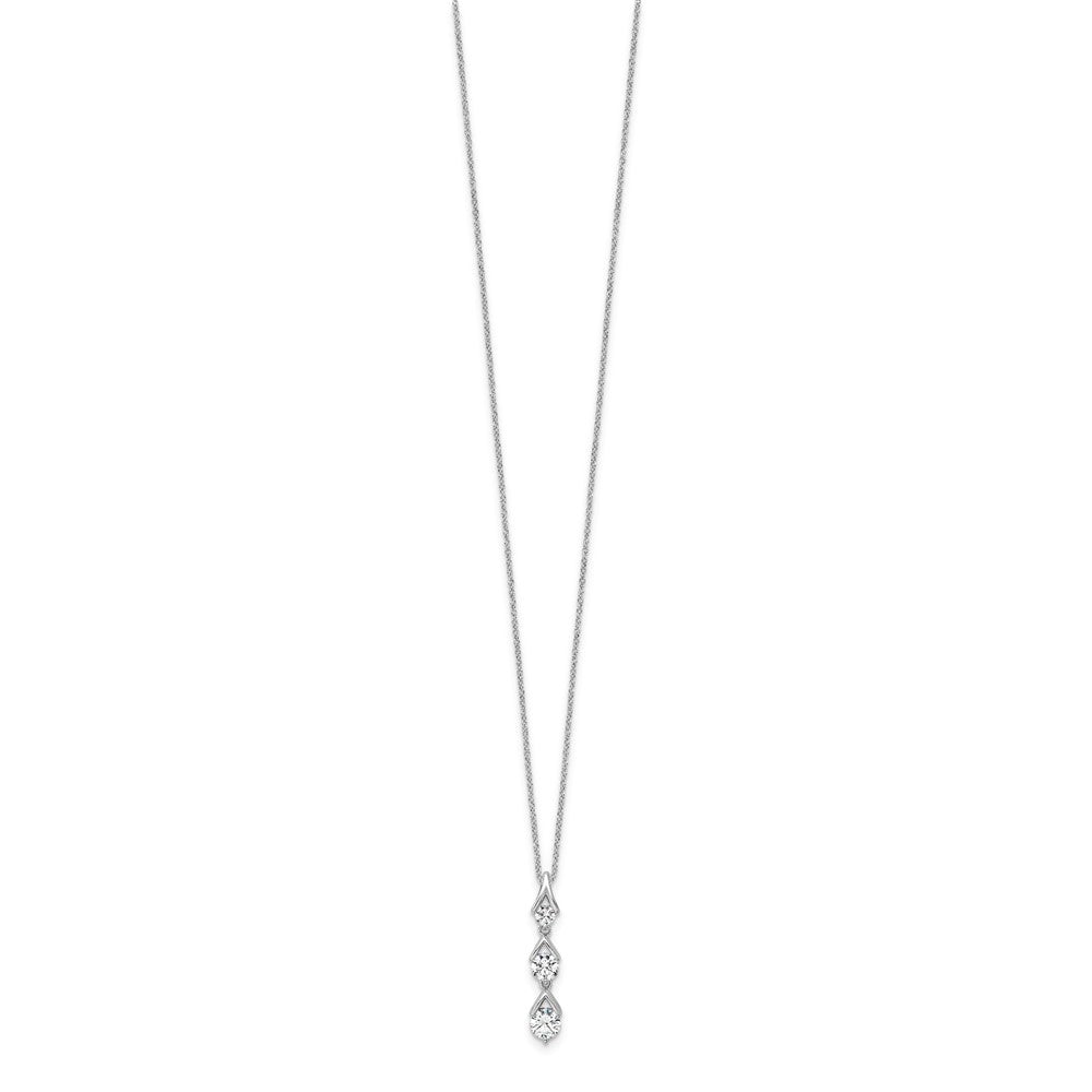14K White Gold True Origin 1 Carat Lab Grown Diamond Vs Def 18 Inch Three Stone Pendant Necklace