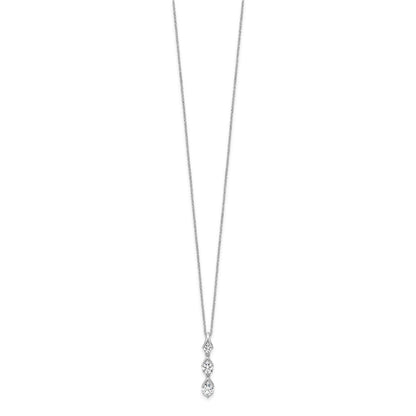 14K White Gold True Origin 1 Carat Lab Grown Diamond Vs Def 18 Inch Three Stone Pendant Necklace