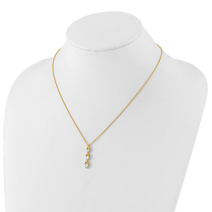 14K Yellow Gold True Origin 1 Carat Lab Grown Diamond Vs Def 18 Inch Three Stone Pendant Necklace