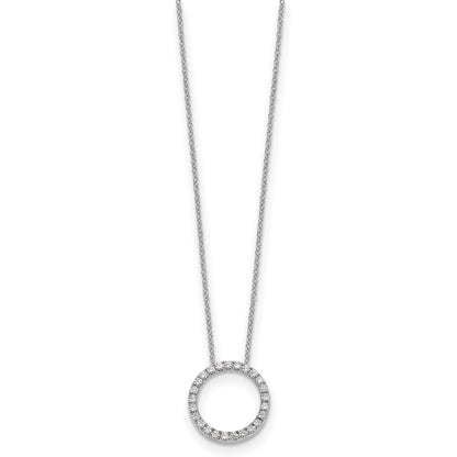 10K White Gold Diamond Circle 18 Inch Necklace