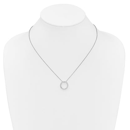 10K White Gold Diamond Circle 18 Inch Necklace