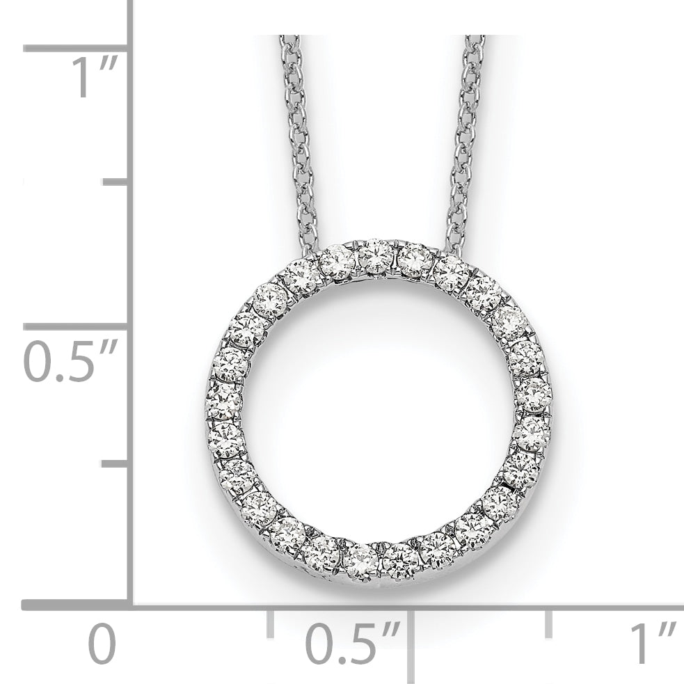 10K White Gold Diamond Circle 18 Inch Necklace