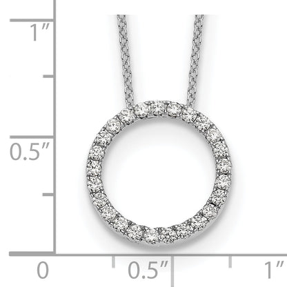 10K White Gold Diamond Circle 18 Inch Necklace