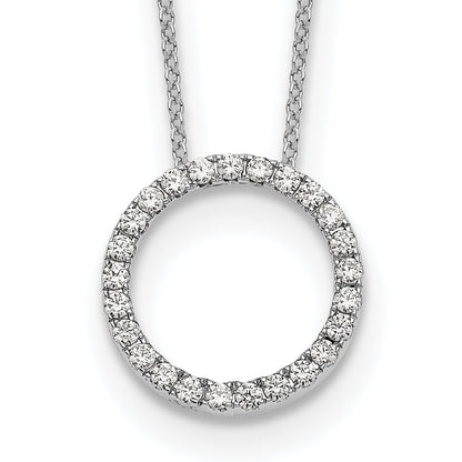 10K White Gold Diamond Circle 18 Inch Necklace